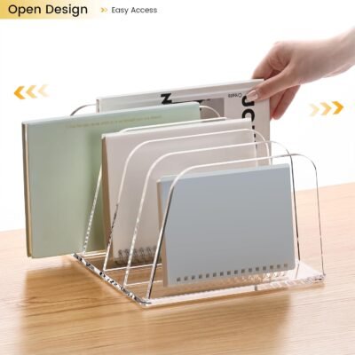Clear Acrylic Multi-Slot Desktop File Organizer