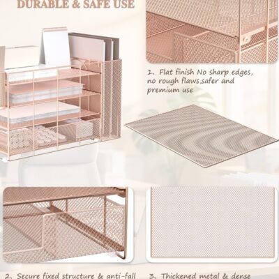 Multi-Tier Desktop Paper and Supply Organizer Rack