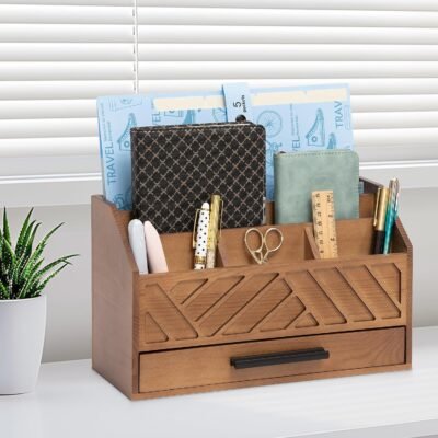 Compact Expanding Desktop File and Paper Organizer