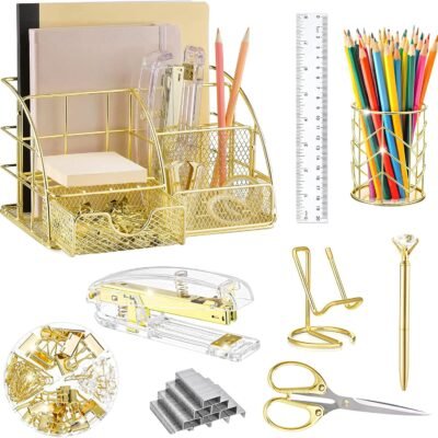 Large Assorted Office Supply and Desk Organizer Set