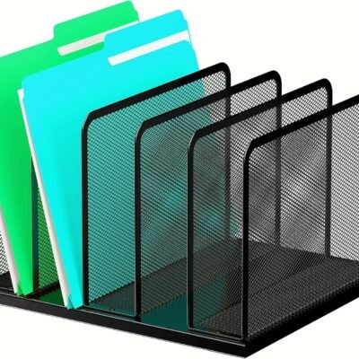 Vertical Metal File and Folder Organizer Rack